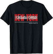 Weston Mills, New York Streetwear Bold Red Urban Design T-Shirt