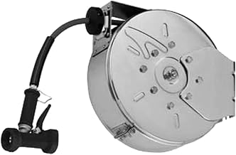 T&S Brass B-7122-C02 Enclosed Stainless Steel 30-Feet Hose Reel with Rear Trigger Water Gun