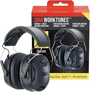 3M WorkTunes Connect + Solar Wireless Hearing Protector with Bluetooth | Bluetooth Technology Hearing Protection with a 26 dB Noise Reduction Rating