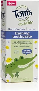 Tom's of Maine 683377 Toddler Fluoride-Free Natural Training Toothpaste, Mild Fruit, 1.75 oz (Pack of 12)