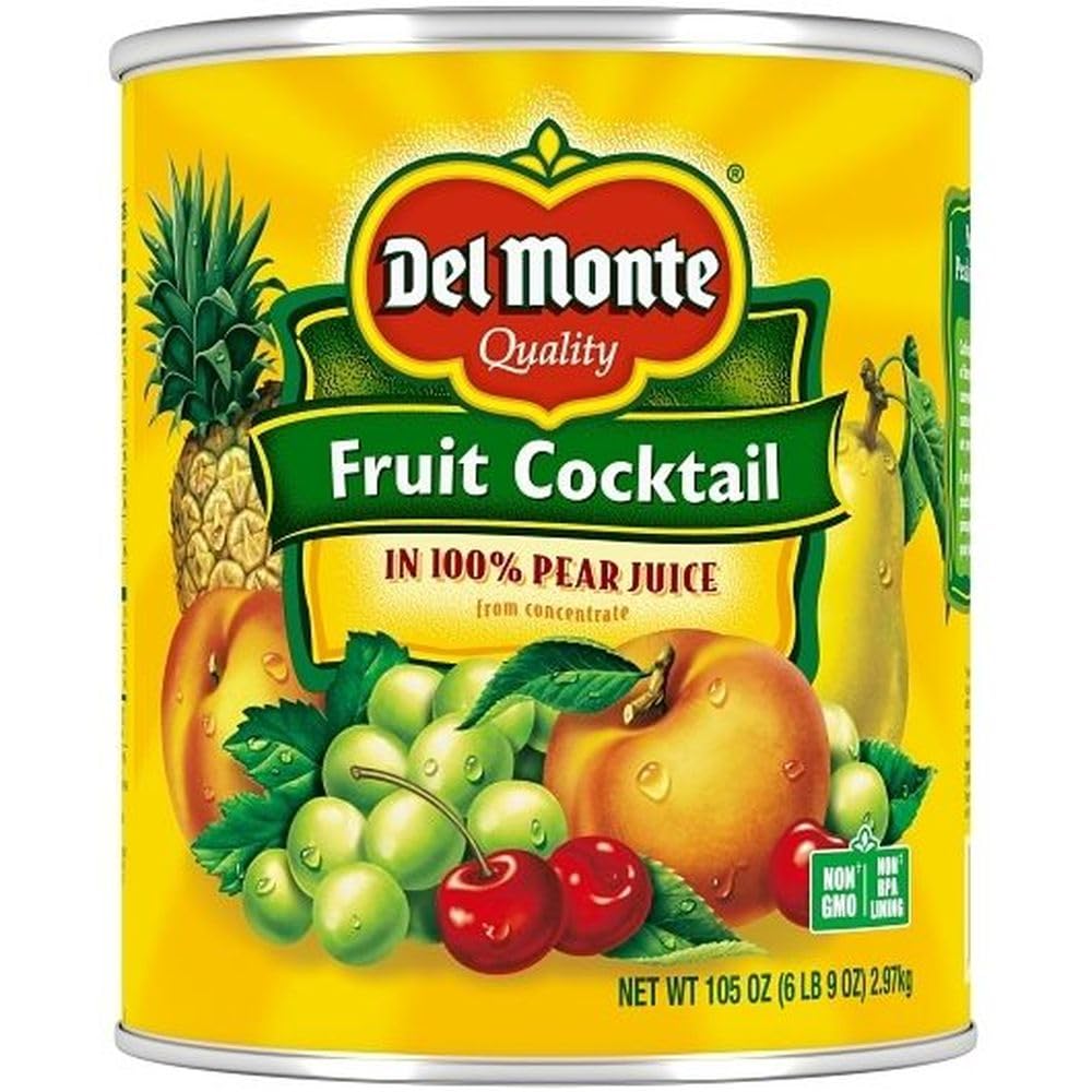 Fruit Cocktail Fruit Naturals In Juice 6 Case 105 Ounce by Del Monte – 12.75x18.69x7.25 inches, Pack of 6