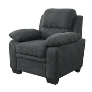 Textured Fabric-Upholstered Armchair with Solid Arms by Starlight Canyon Home – Textured, Grey