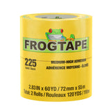 225 Gold Moderate Temperature Performance Grade Masking Tape by FrogTape – 72mm x 55m, 2 rolls per pack, Rubber Adhesive,Crepe Paper,Fiberglass,Rubber, Gold, Model 105323