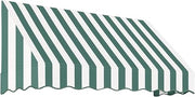 AWNTECH 10.38 FT. SAN Francisco Fixed Awning 124.5 in. W X 24 in. H X 48 in. D Acrylic Fabric in Forest/White Stripe SF24-10FW