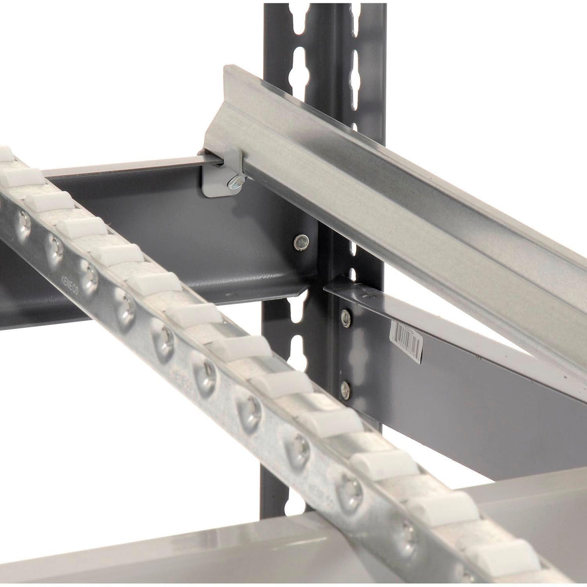 4 Level Single Depth Gravity Flow Carton Rack by Global Industrial – 48"L x 96"W x 84"H, Alloy Steel, Grey, Model 184058