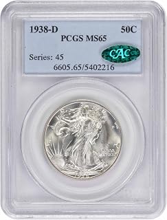 1938 D Walking Liberty Half, CAC Verified PCGS MS65