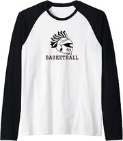 Curtis High School Warriors Basketball Raglan Baseball Tee