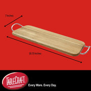 Acacia Display Board with Handles by Tablecraft – 17"L x 7"W, Wood, Brown, Model ACAMR2007