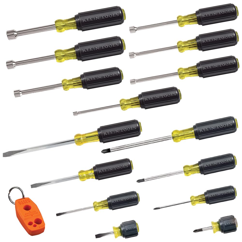 KLEIN TOOLS 16-Piece Screwdriver Set / Black / 1 Screwdriver Sets