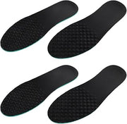 Cuttable Black Lambskin Athletic Insoles for Men, 2 Pairs Breathable Shock-Absorbing Sneaker Inserts for Running, Golf, Military Training, Sweat-Absorbing Sport Footwear Pads