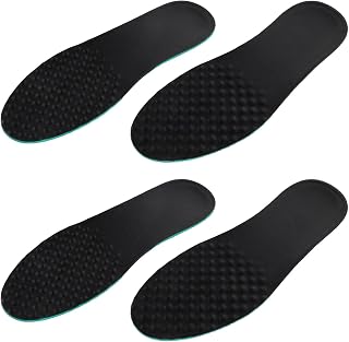 Cuttable Black Lambskin Athletic Insoles for Men, 2 Pairs Breathable Shock-Absorbing Sneaker Inserts for Running, Golf, Military Training, Sweat-Absorbing Sport Footwear Pads