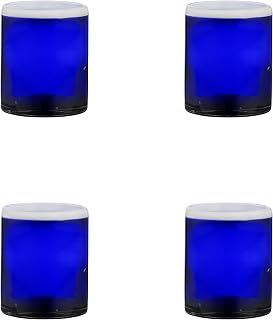 10 Strawberry Street Leon Mexican Glassware, DOF, Set of 4, Cobalt