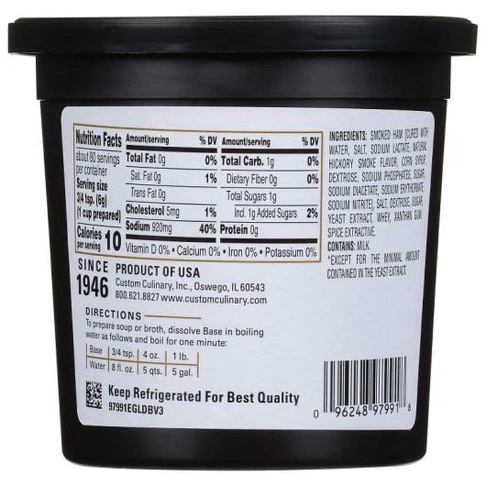 Gold Label Ham Base by Custom Culinary – 16.0 Ounce (Pack of 6), Pack of 6