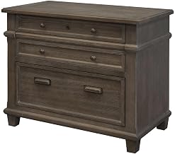 Starlight Canyon Home Gray Wood File Cabinet with Lock, Lateral File Cabinet 3 Drawer Design, Wooden Storage for Home Office or Workspace Use