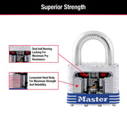 Master Lock Silver / 3/4" shackle / 4 Pack Keyed Padlocks