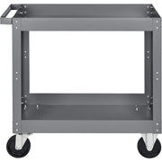 2 Shelf Deep Tray Steel Stock Cart by Global Industrial – 3"L x 16"W x 32"H, 12-Gauge Steel, Gray, Model 988837