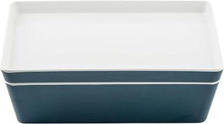 Tablecraft Marvista Collection Rectangular Stackable Bowl and Lid, 3 Qt Capacity, 11.25" x 7.25" x 4", Lagoon Melamine, Space-Saving Food Container for Prep, Serving, and Organization