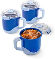 Rubbermaid Pack & Go 660mL Soup Mugs, 3-Pack, 100% Leakproof Meal Prep Containers, Dishwasher-Safe and Microwave-Safe