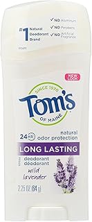 Tom's of Maine Natural Long-Lasting Deodorant Stick Lavender 2.25 Oz (Pack of 6)