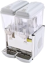 Adcraft Commercial Beverage Drink Dispenser, 6 Gallon including 2 3-Gallon Refrigerated Clear Tanks with Temperature Control, 6 Gallon, Grey