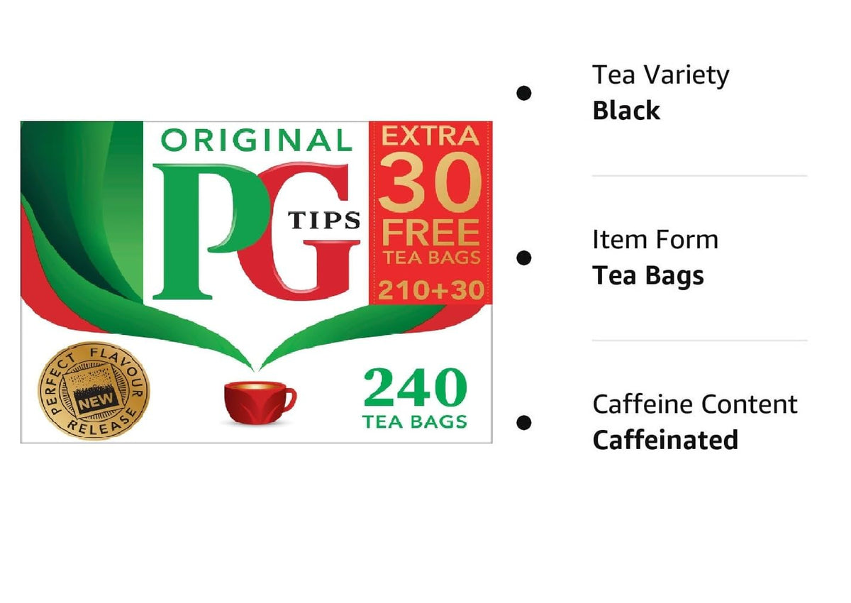 Original Non-Pyramid by PG Tips – 240 Count (Pack of 4), Pack of 4, Model PGT240SCH