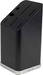 ZWILLING Storage Slanted Knife Block with Stainless Steel Base - Black Ash