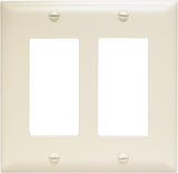 Legrand Pass & Seymour TP262LACC30 Trademaster Mid-Size Unbreakable Nylon Wall Plate, 2 Gang, Two Decorator Rocker GFCI Cover, Light Almond (1 Count)