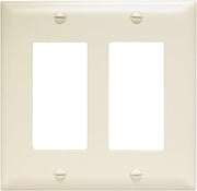 Legrand Pass & Seymour TP262LACC30 Trademaster Mid-Size Unbreakable Nylon Wall Plate, 2 Gang, Two Decorator Rocker GFCI Cover, Light Almond (1 Count)