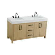 Nathan Bathroom Vanity Honey Brown by Lighting Design – Wood, Honey Brown, Model VF60660DMHB