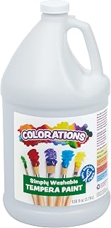 Colorations Paraben-Free Washable, Vibrant White Tempera Paint, 1 Gallon