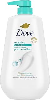 Dove Body Wash for Softer and Smoother Effectively Washes Away Bacteria While Nourishing Your, Sensitive Skin, 34 Fl Oz (Pack of 3)