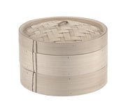 World Cuisine 6-1/4-Inch Bamboo Steamer Set by PADERNO – 6 1/4in, Bamboo, Gray, Model 49603-15