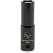 1/2" Drive Deep Impact SAE Socket 9/16" by GEARWRENCH – 3.228 in, Chrome Molybdenum Steel, Black, Model 84549N