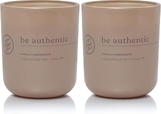 Chesapeake Bay Candle Intentions Collection Candle, Be Authentic: Embrace Your True self (Vanilla Suedewood), 13 oz, Home Décor (Pack of 2)