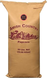 Amish Country Popcorn 50 lbs Bag | Medium White Popcorn Kernels | Old Fashioned, Non-GMO and Gluten Free (Medium White - 50 lbs Bag)