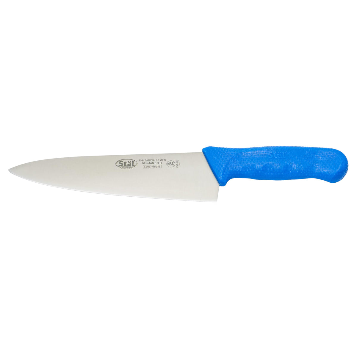 8" Blue Chef's Commercial-Grade Knife by Winco – 8", Stainless Steel, Blue, Model KWP-80U