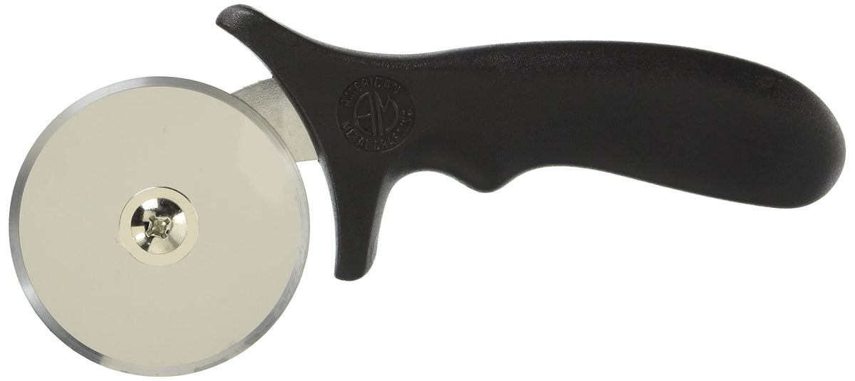 Stainless Steel Pizza Cutter Wheel with Black Plastic Handle by American Metalcraft – 3.5" W x 8" L, Stainless Steel, Silver, Model PPC2