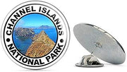 Round Channel Islands National Park (Hike Hiking) Metal 0.75" Lapel Hat Pin Tie Tack Pinback