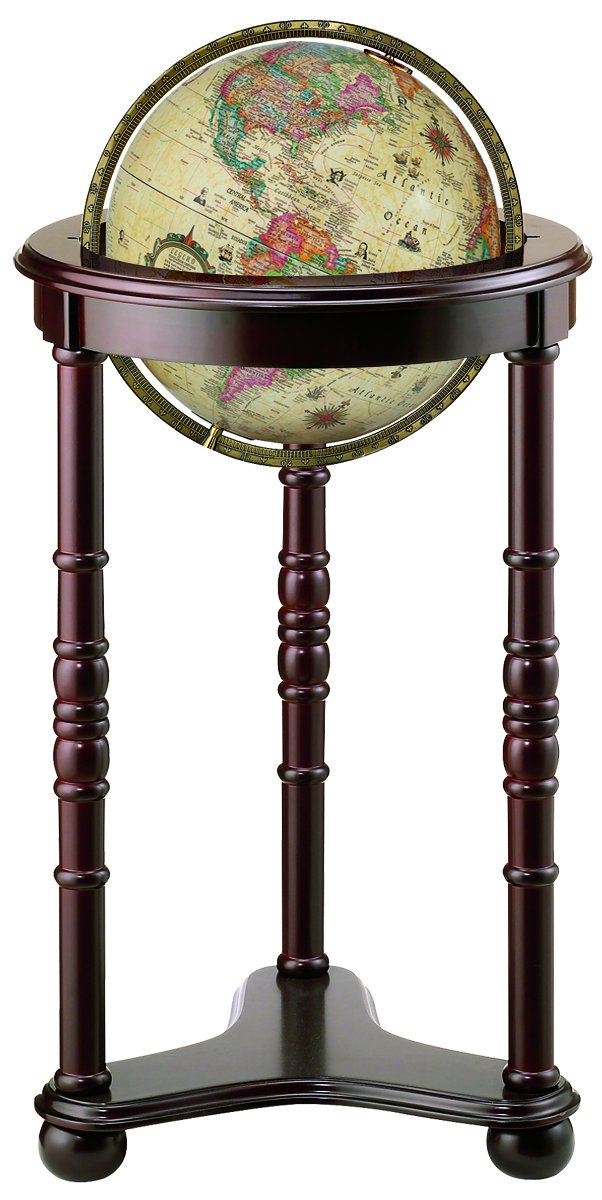 Globes Lancaster Illuminated Globe by Replogle – Large, Wood, Off-white, Model 85801