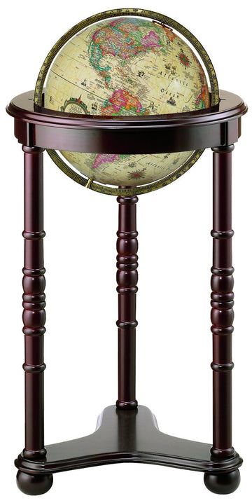 Globes Lancaster Illuminated Globe by Replogle – Large, Wood, Off-white, Model 85801