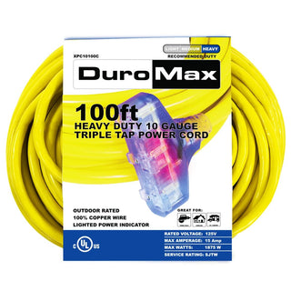 Outdoor Extension Cord by DuroMax – XPC10100C, pvc, Multicolor, Model XPC10100C