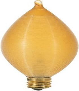 Satco S2706 120V Candelabra Base 25-Watt C11 Light Bulb, Amber Spun