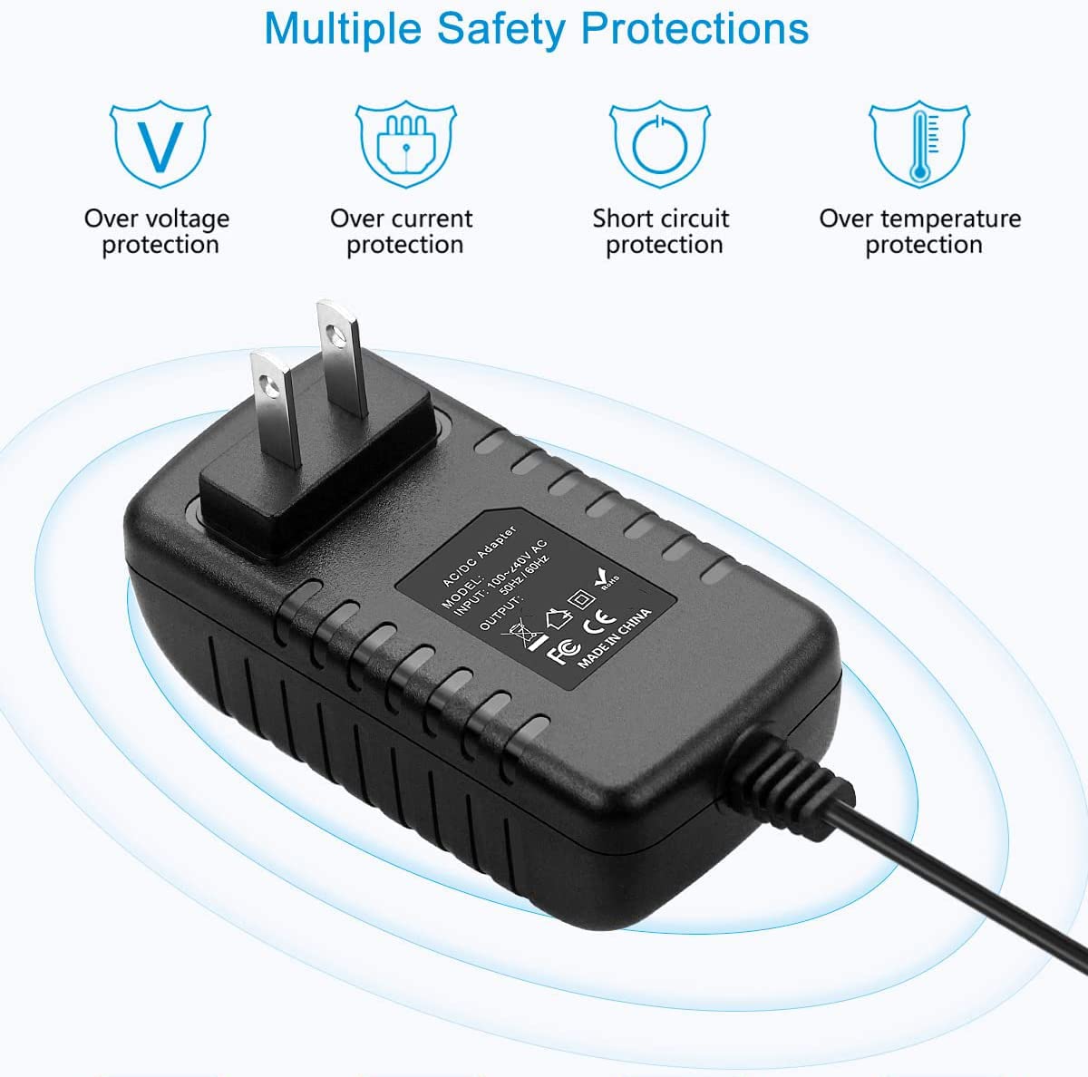 Global AC/DC Adapter Compatible with Detecto PC10 PC20 PC30 Digital Price Computing Scale Power Supply Cord by BestCH – Composite, Black, Model CH322120098