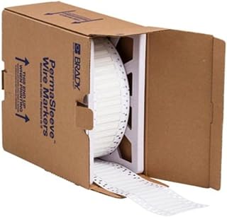 BradyPrinter Series Low Smoke Zero Halogen PermaSleeve Heat Shrink Tubing, Roll of 500 Each, White, 0.187"