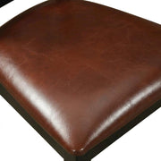 Solid Wood Faux Leather-Upholstered Dining Chairs Set of by Furnifact – Wood, Black, Pack of 2