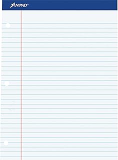 Ampad Evidence Dual-Pad Notepad 8-1/2" x 11-3/4", Legal Ruled, White, 100 Sheets/Pad