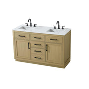 Alden Bathroom Vanity Honey Brown by Lighting Design – Wood, Honey Brown, Model VF29754DMHB