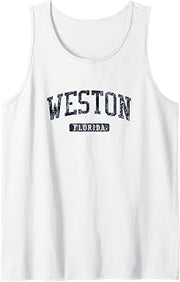 Weston FL J05 Vintage Athletic Blue Design Tank Top
