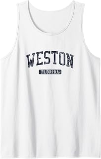 Weston FL J05 Vintage Athletic Blue Design Tank Top