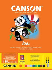 Canson Kids Création Couleur Pad 10 Sheets 24 x 32 cm 185 g/m² 10 Assorted Colours